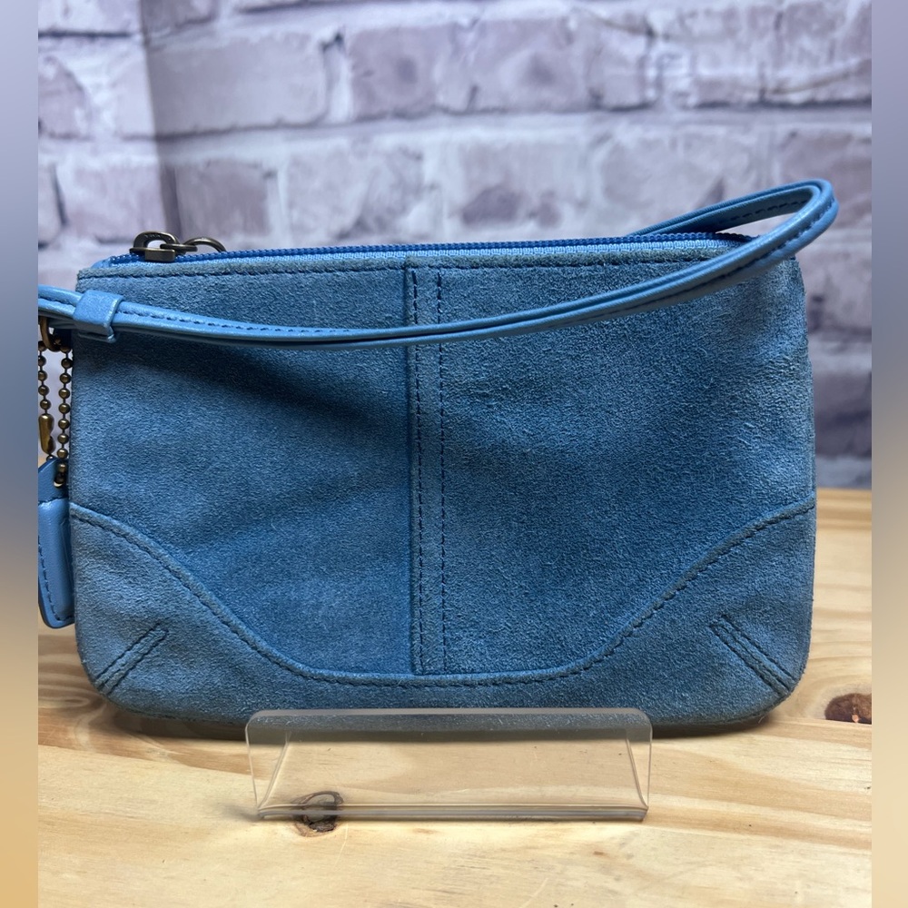 Coach Suede Wristlet - Blue
